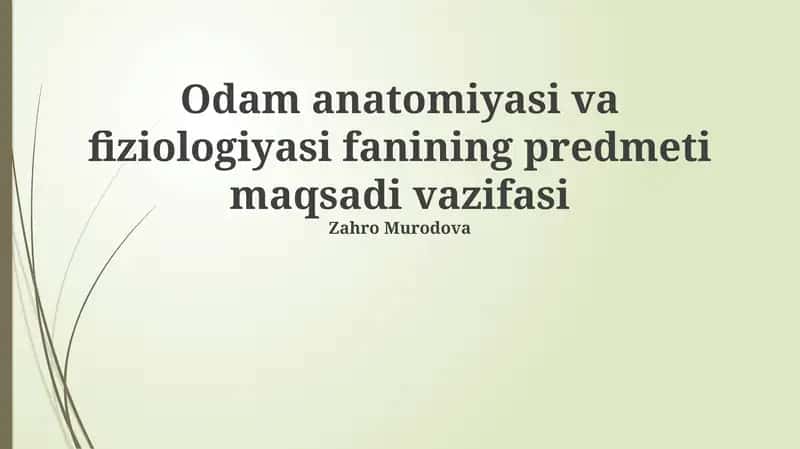 Inson anatomiyasi va fiziologiyasi 1