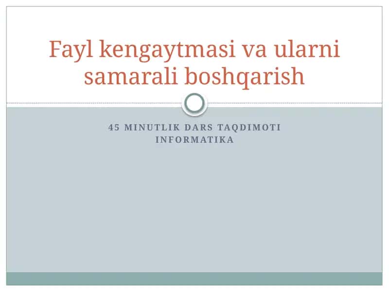 45 minutlik dars taqdimoti 1