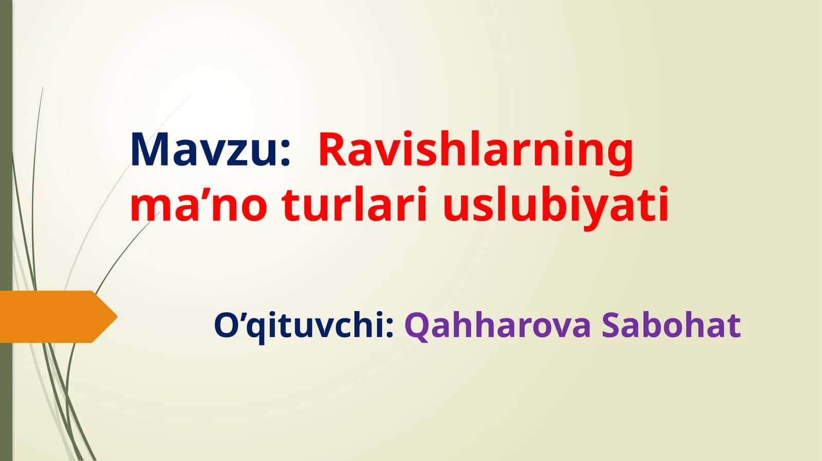 Ravishlarning ma’no turlari uslubiyati 1