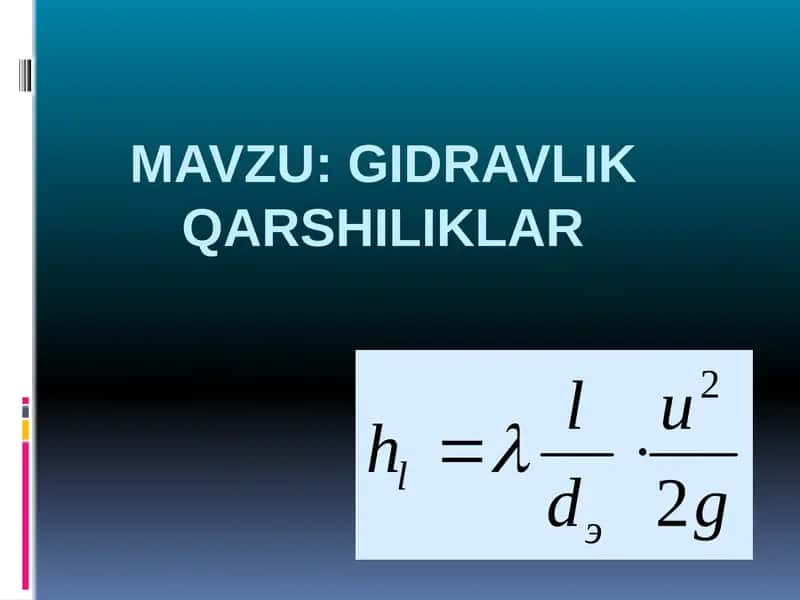 GIDRAVLIK QARSHILIKLAR 1