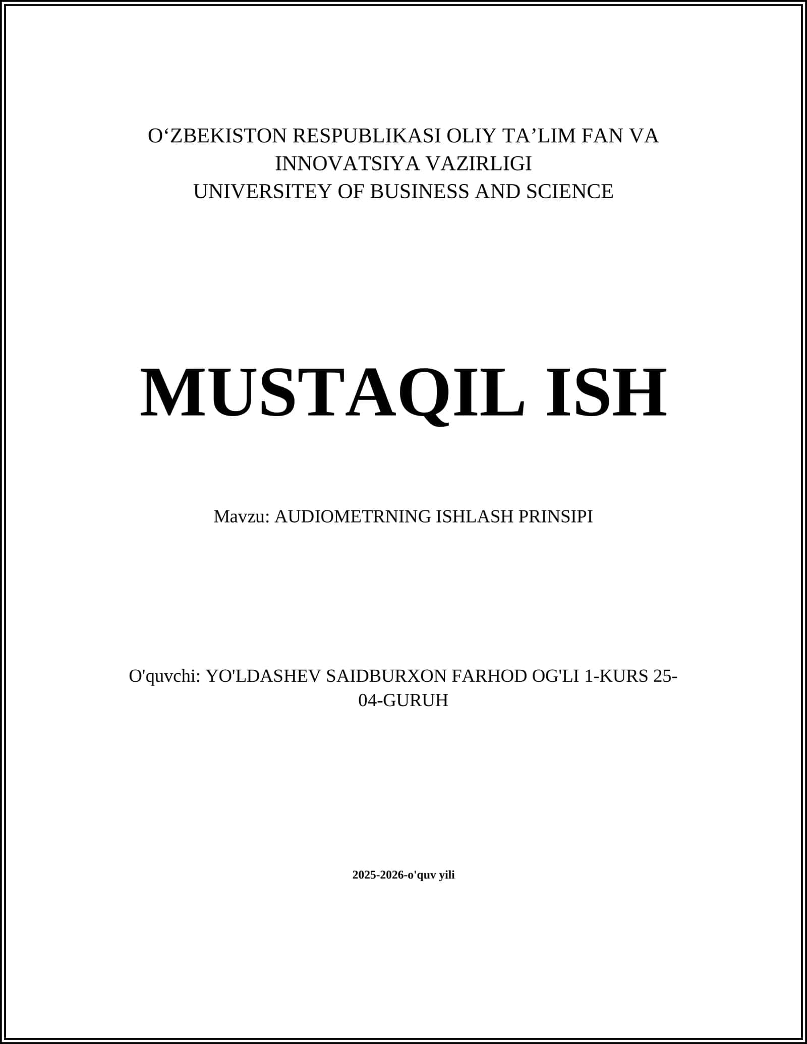 AUDIOMETRNING ISHLASH PRINSIPI 1