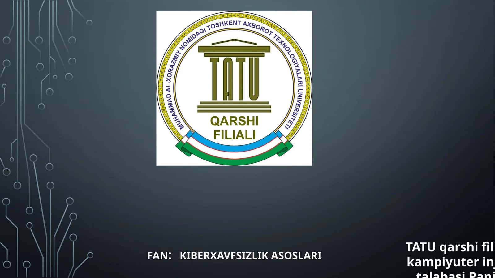 KIBERXAVFSIZLIK ASOSLARI 1