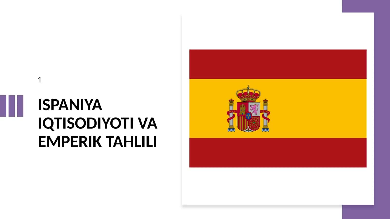 Ispaniya iqtisodiyoti va emperik tahlili 1