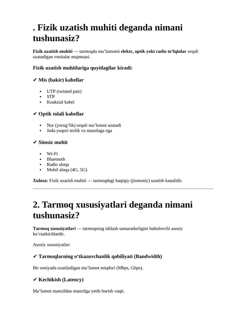 Fizika uzatish muhiti 1