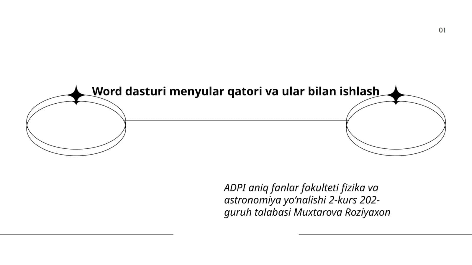 Word dasturi menyular qatori va ular bilan ishlash 1