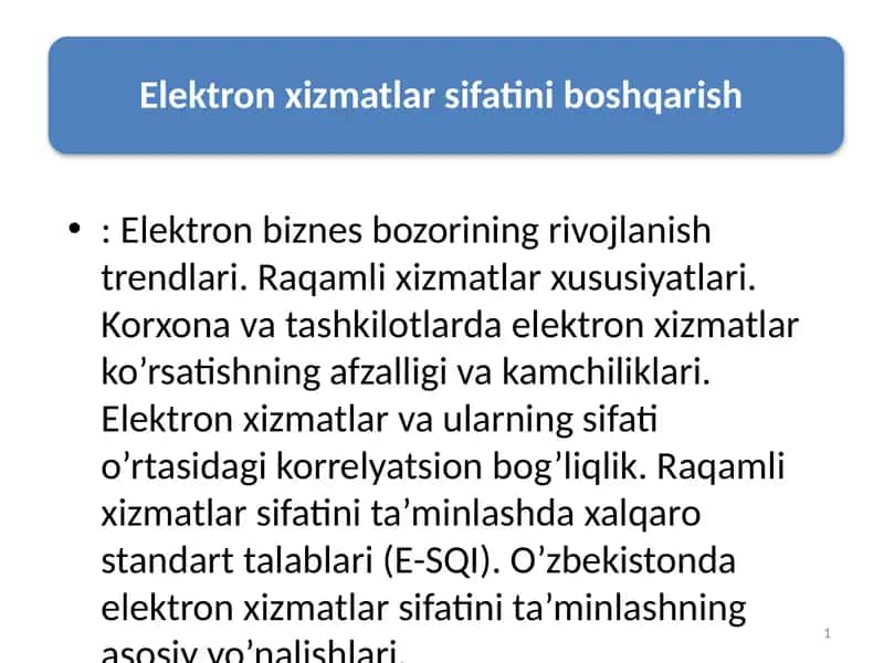 Elektron biznes bozorining rivojlanish trendlari 1