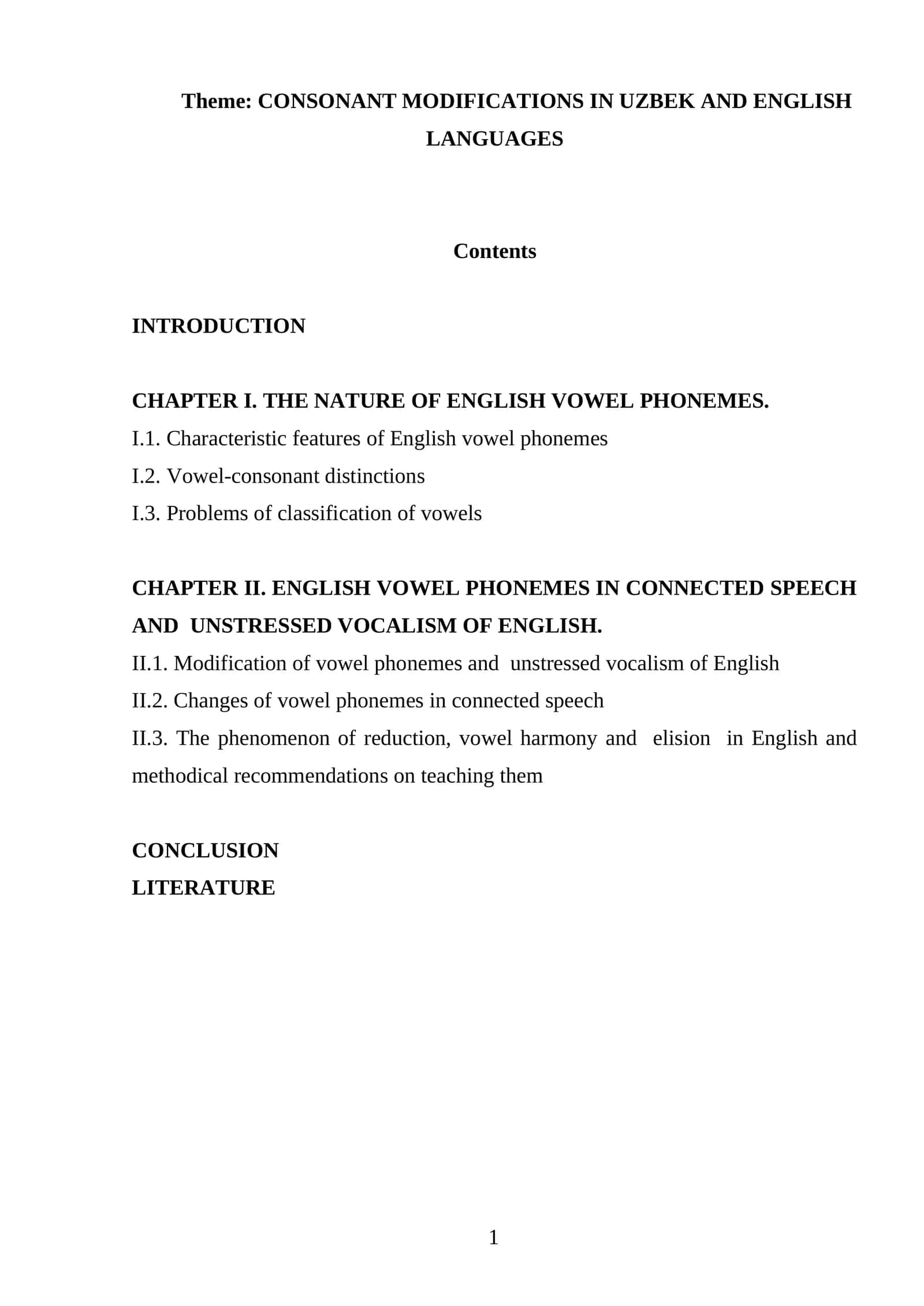 CONSONANT MODIFICATIONS IN UZBEK AND ENGLISH LANGUAGES 1