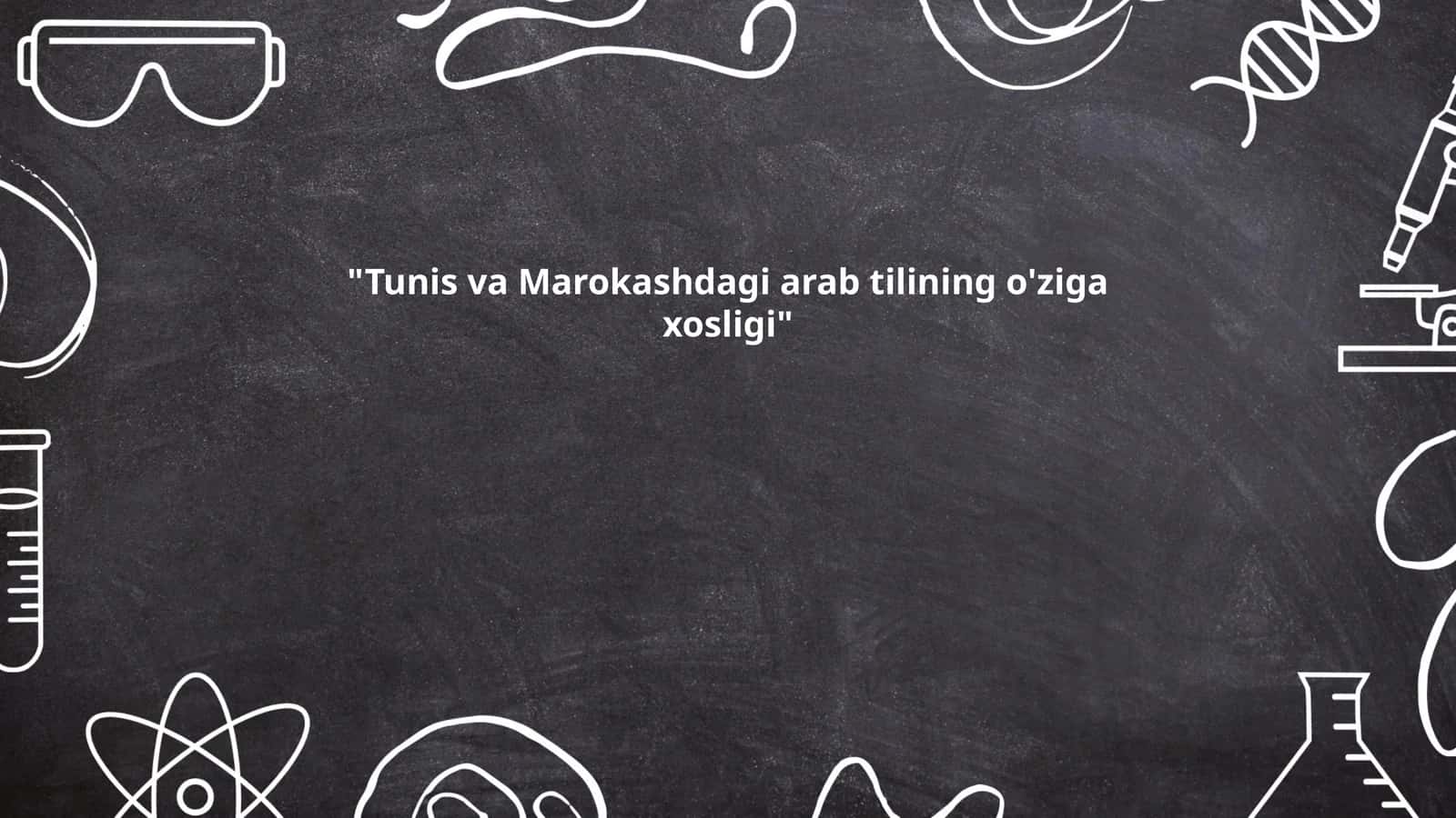 Tunisdagi arab tilining lahjalari 1