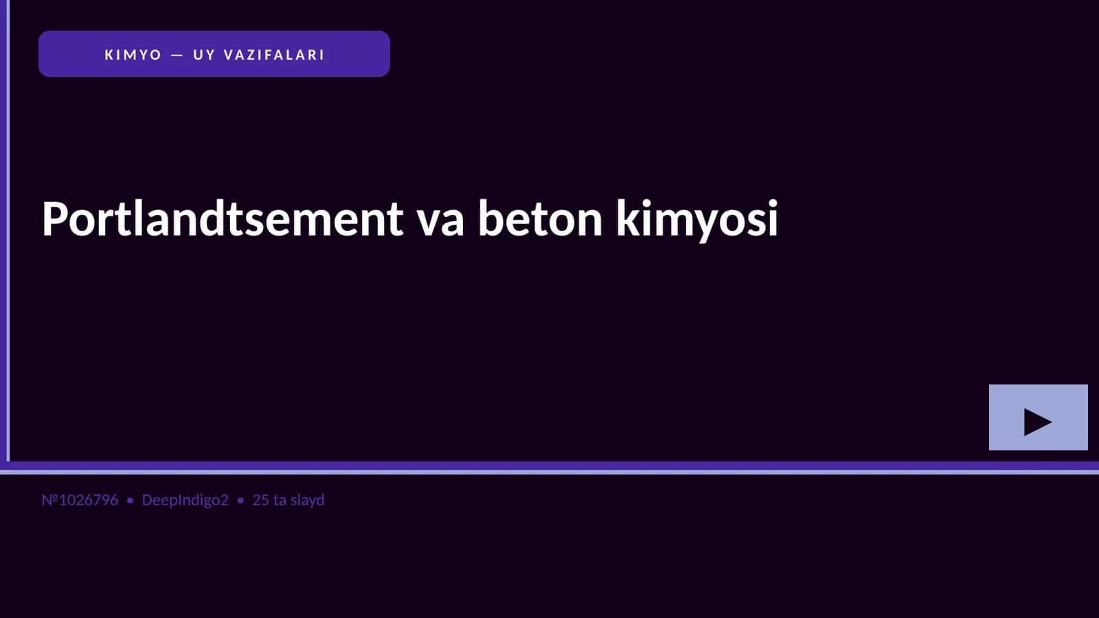 Portlandtsement va beton kimyosi 1