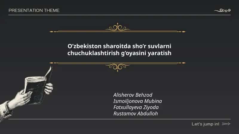 O’zbekiston sharoitda sho’r suvlarni chuchuklashtirish g’oyasini yaratish 1