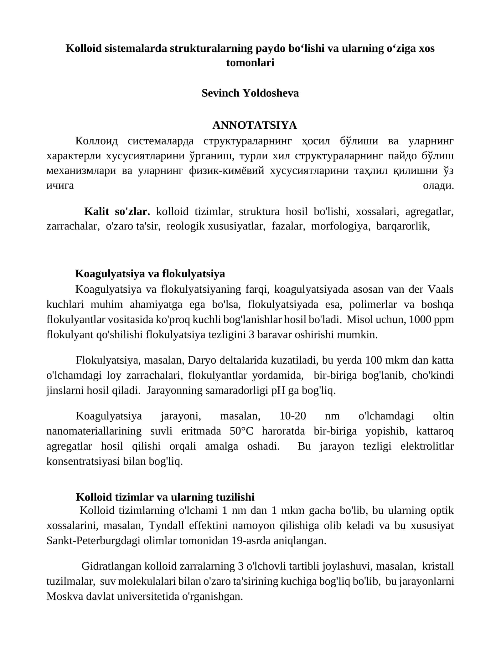 Koagulyatsiya va flokulyatsiya 1