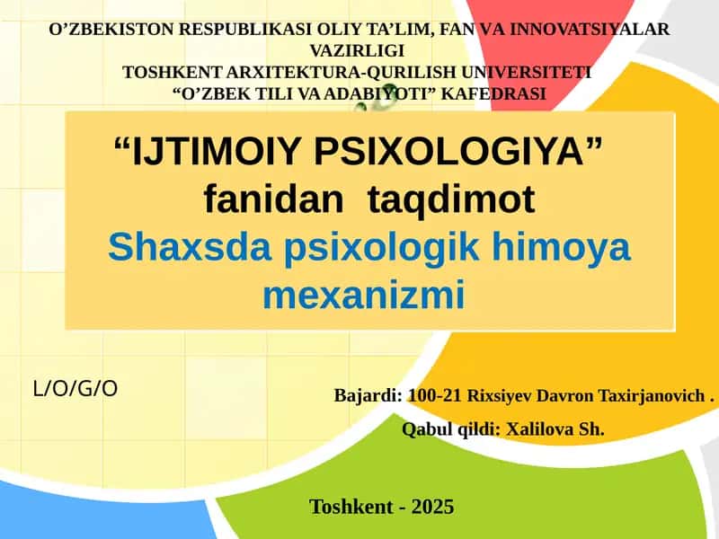 Psixologik himoya mexanizmi 1