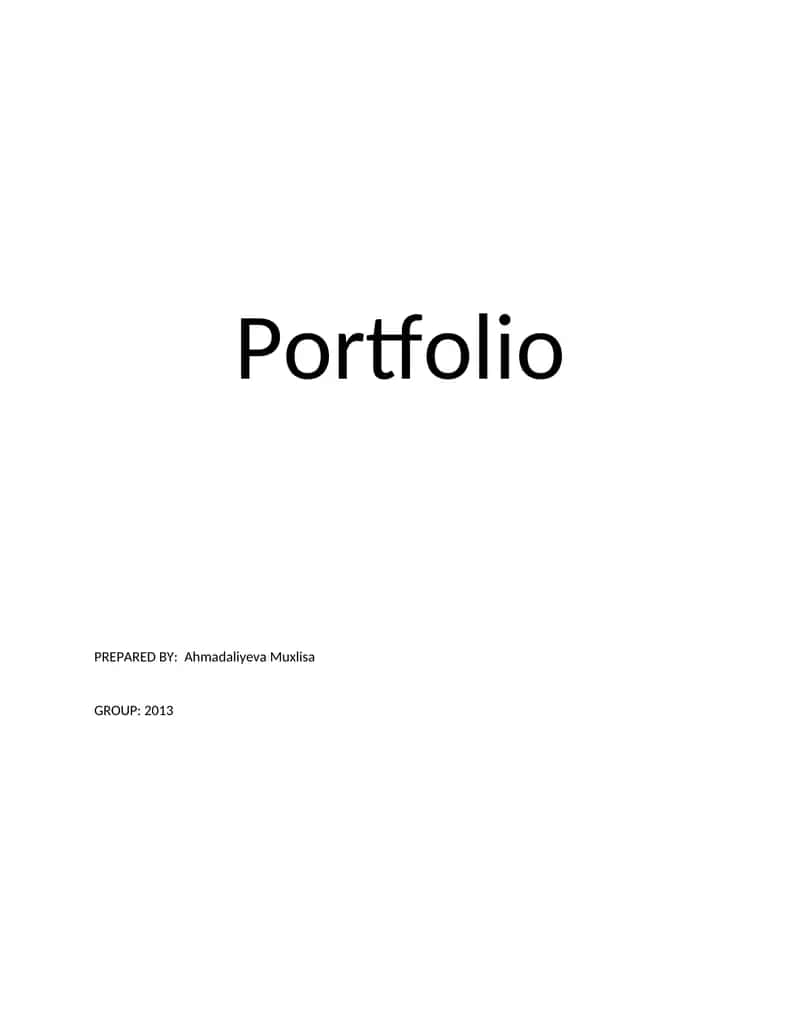 Portfolio 1