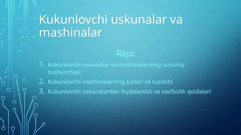 Kukunlovchi uskunalar va mashinalar 1