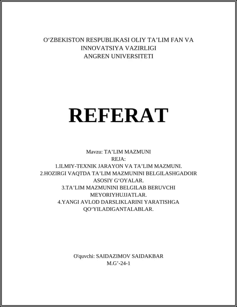 TA’LIM MAZMUNI 1