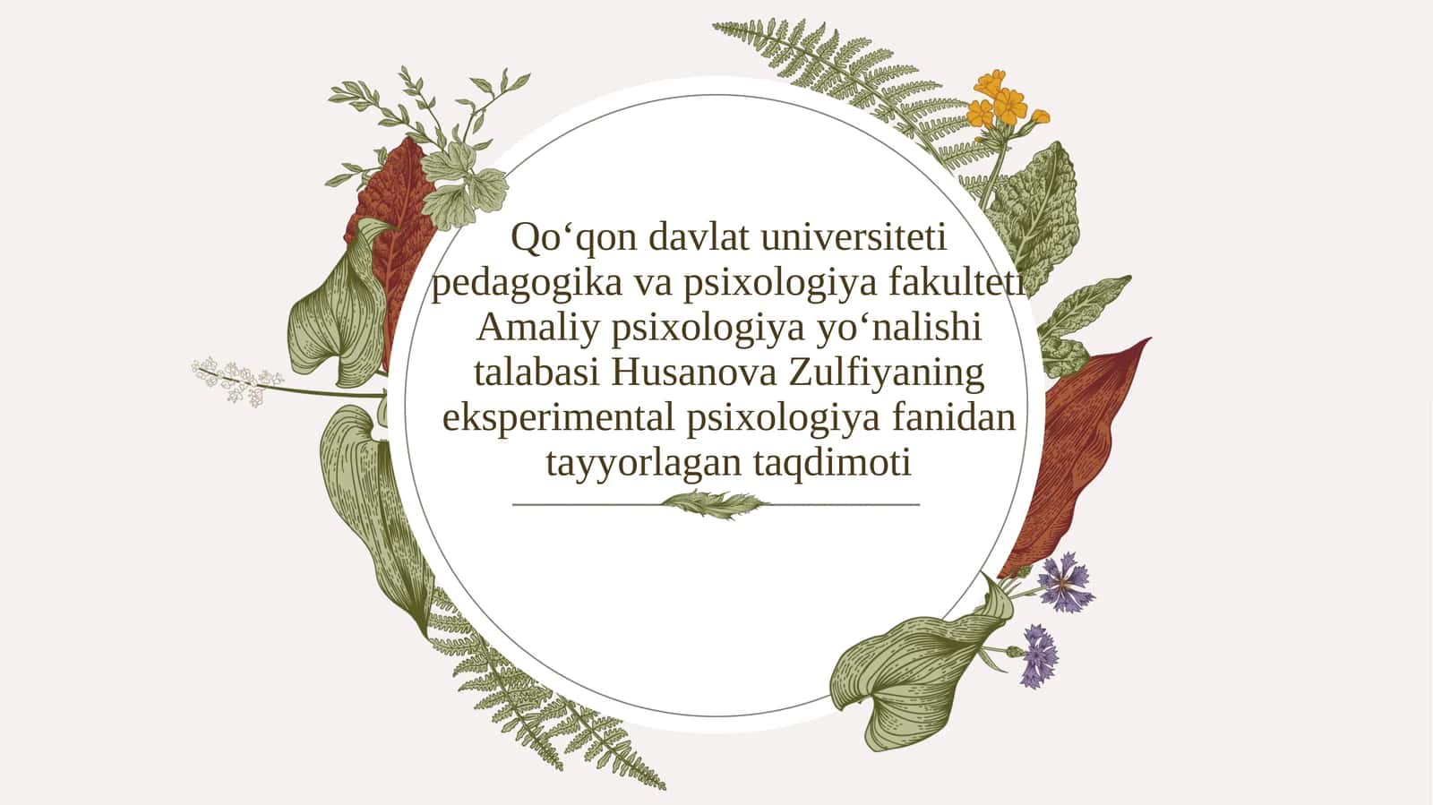 Eksperimental psixologiya fanidan taqdimot 1
