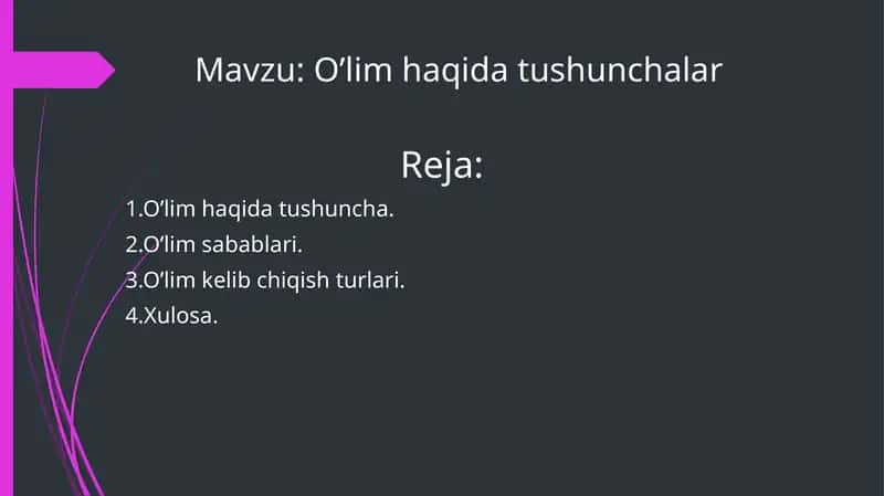O’lim haqida tushunchalar 1