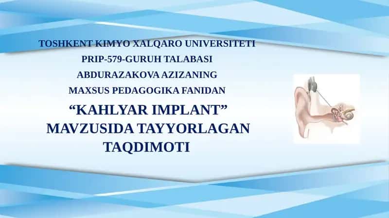 KAHLYAR IMPLANT TAQDIMOTI 1