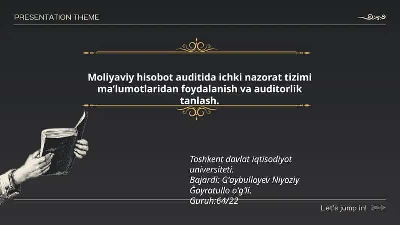 Moliyaviy hisobot auditida ichki nazorat tizimi 1