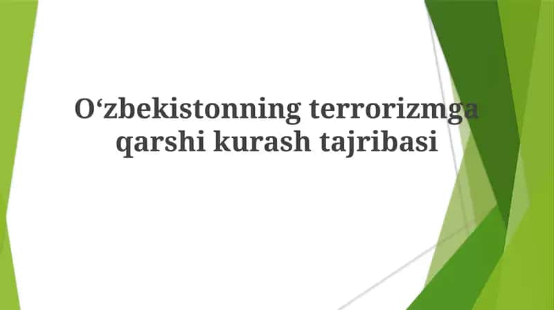 O‘zbekistonning terrorizmga qarshi kurash tajribasi 1