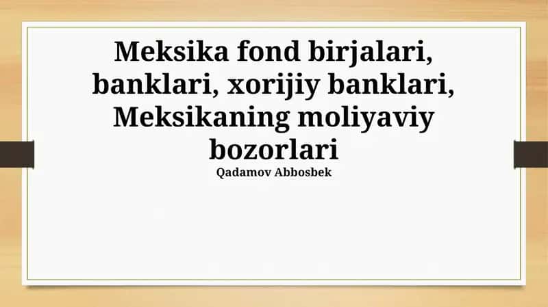 Meksika Fond Birjalari 1