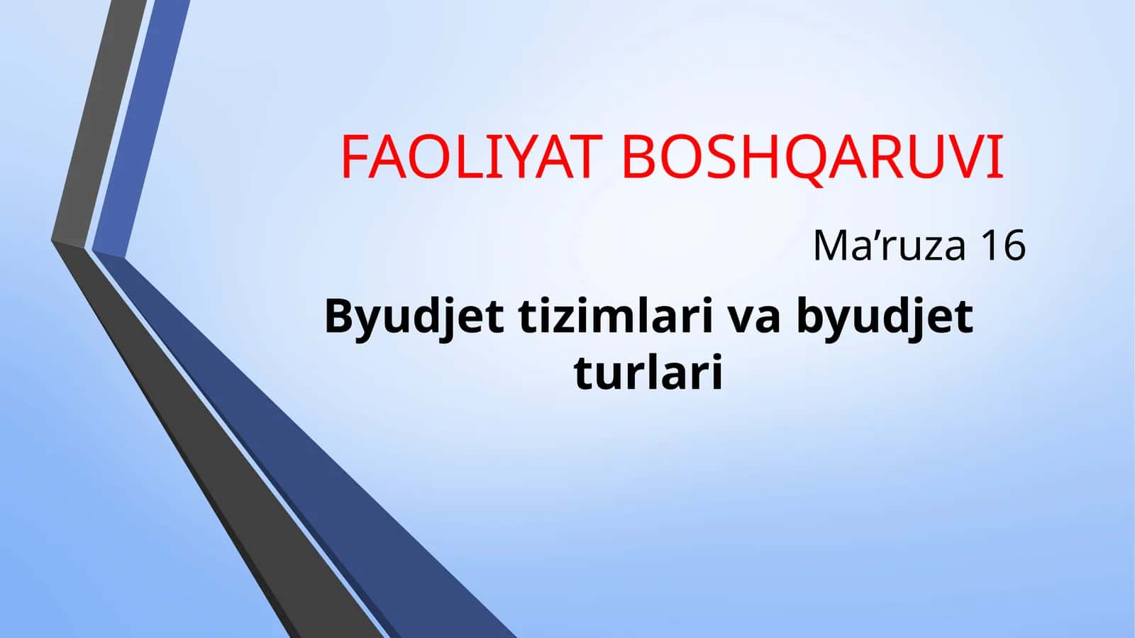 Budjet turlari va tizimlari 1