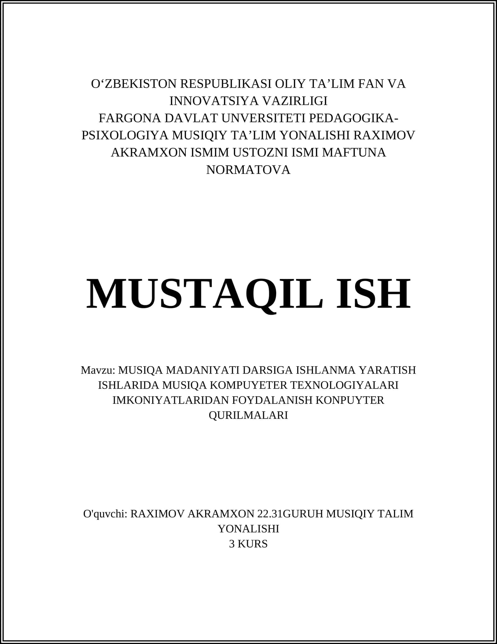 MUSIQA YARATISHDA COMPUYTER DASTURLARI 1