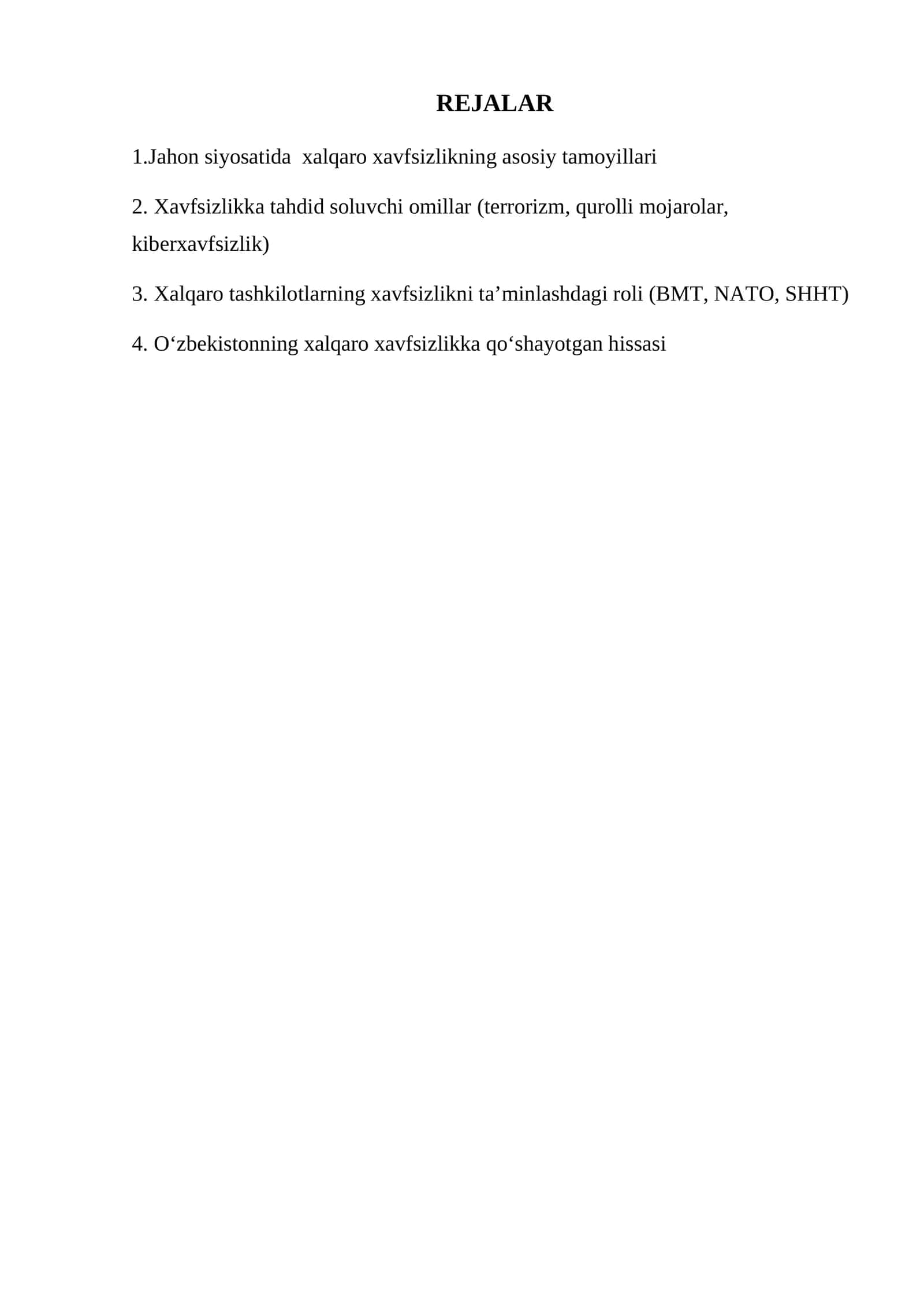 Xalqaro Xavfsizlikning Asosiy Tamoyillari 1