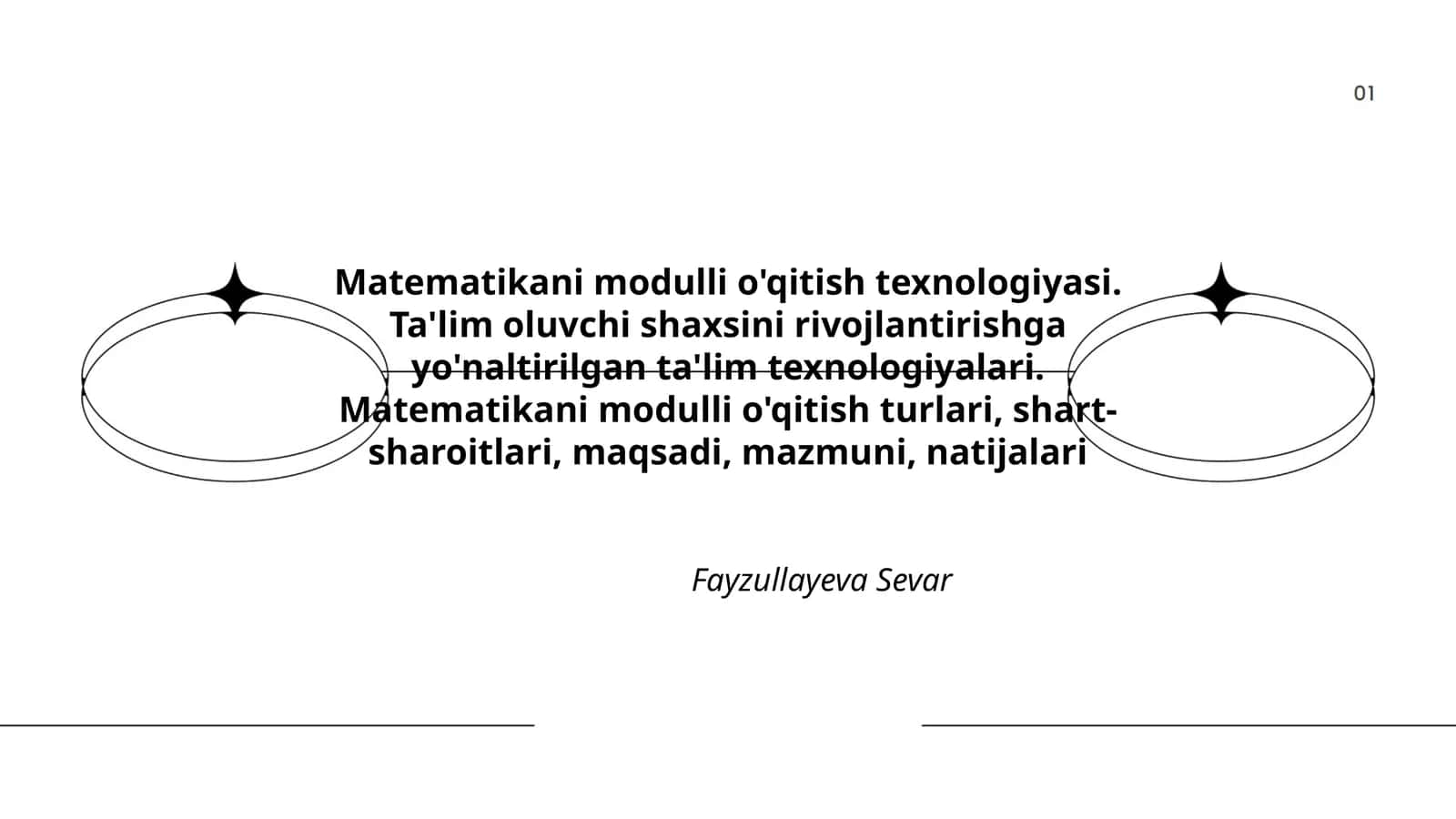 Matematikani modulli o'qitish texnologiyasi 1
