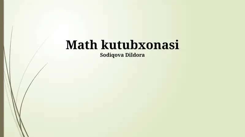 Matematika Kutubxonasi 1