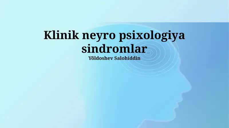 Klinik neyro psixologiya sindromlar 1