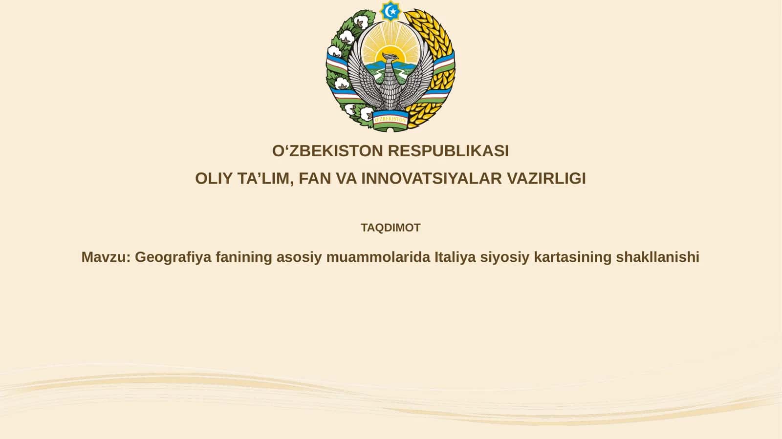 Italiya hududining tarixiy-geografik xususiyatlari 1