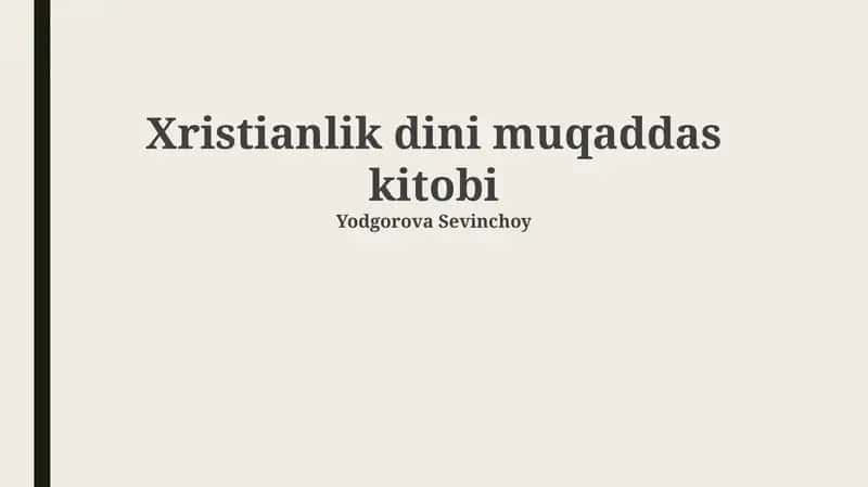 Xristianlik dini muqaddas kitobi 1