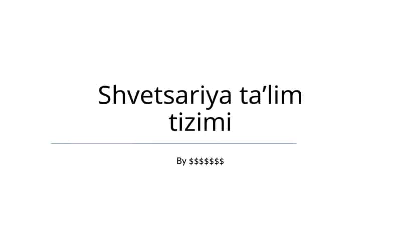 Shvetsariya taʼlim tizimi 1