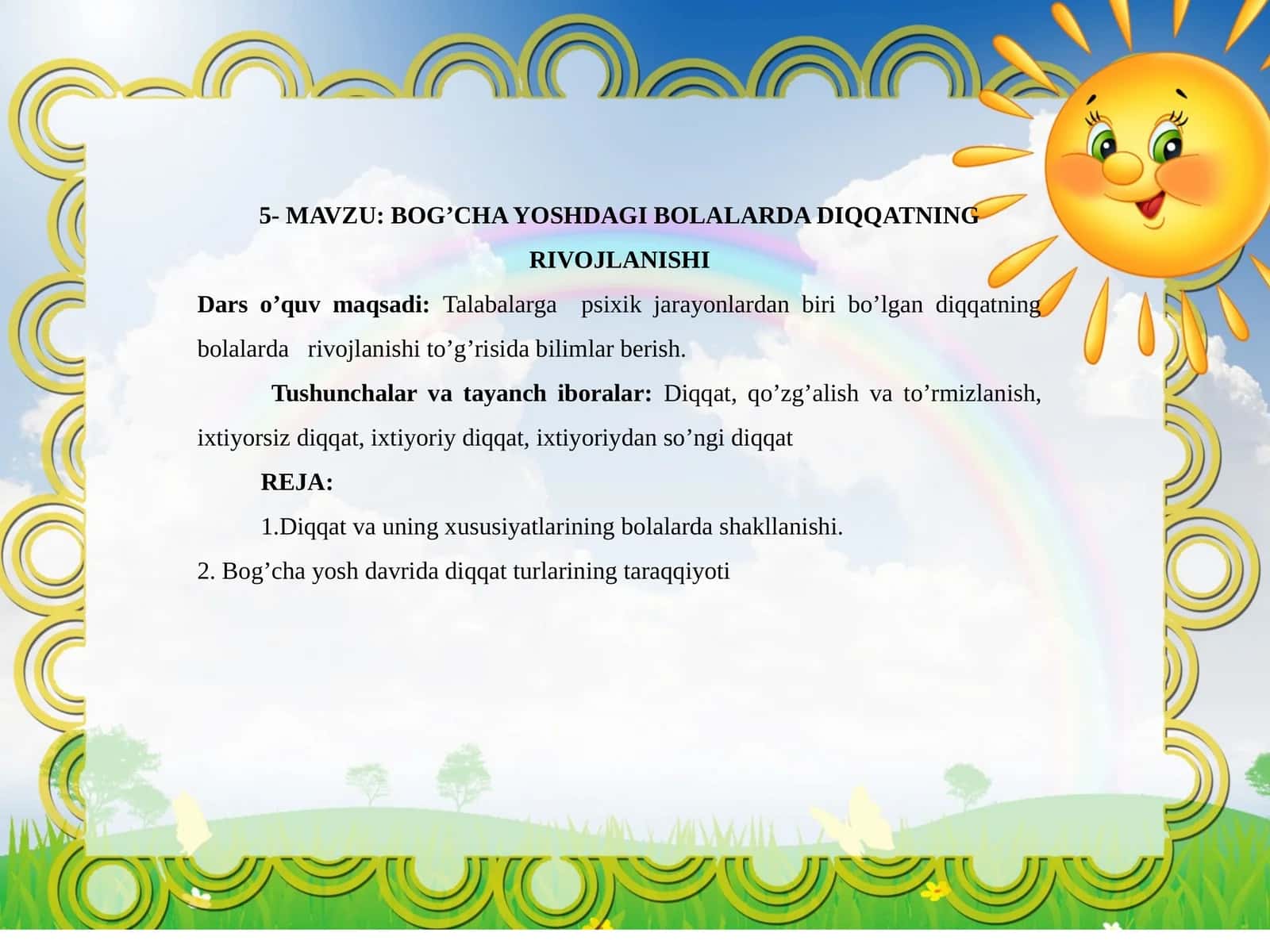 BOG’CHA YOSHDAGI BOLALARDA DIQQATNING RIVOJLANISHI 1