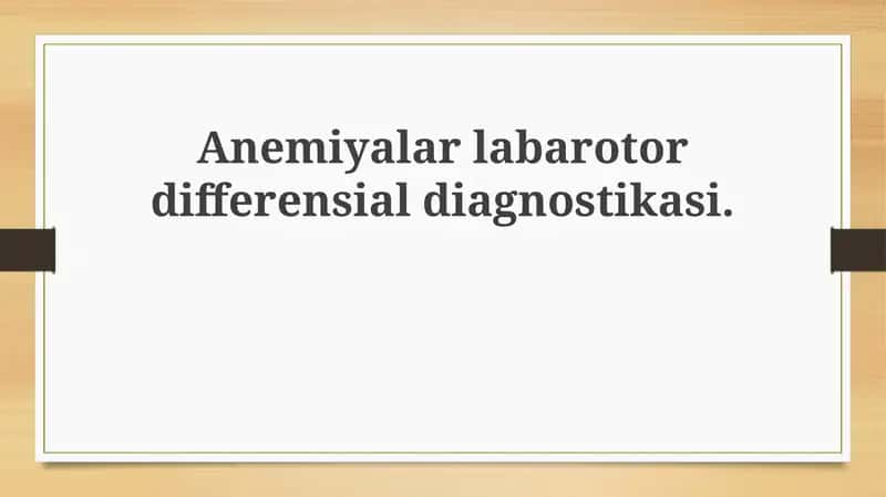Anemiya laboratoriyasi 1