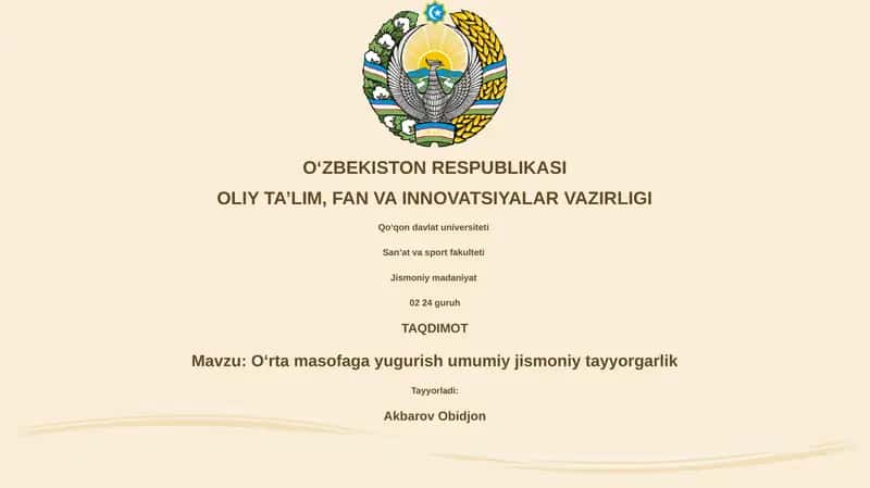 Umumiy jismoniy tayyorgarlik asoslari 1