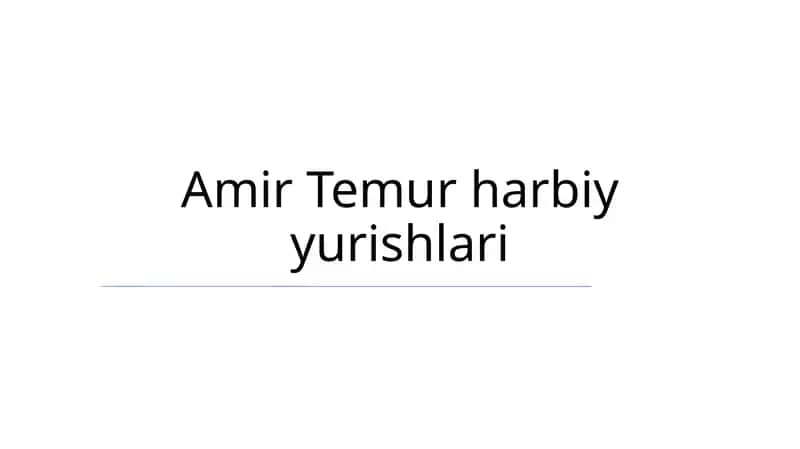 Temurning Ko'tarilishi 1