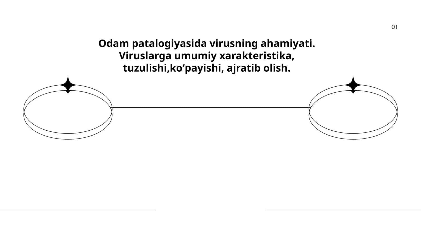 Odam patalogiyasida virusning ahamiyati. Viruslarga umumiy xarakteristika, tuzulishi,koʻpayishi, ajratib olish 1