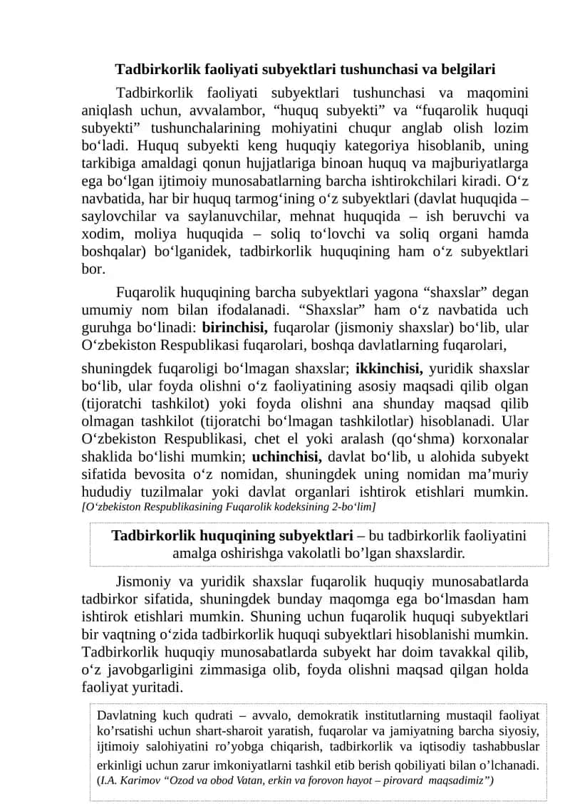 Tadbirkorlik faoliyati subyektlari 1