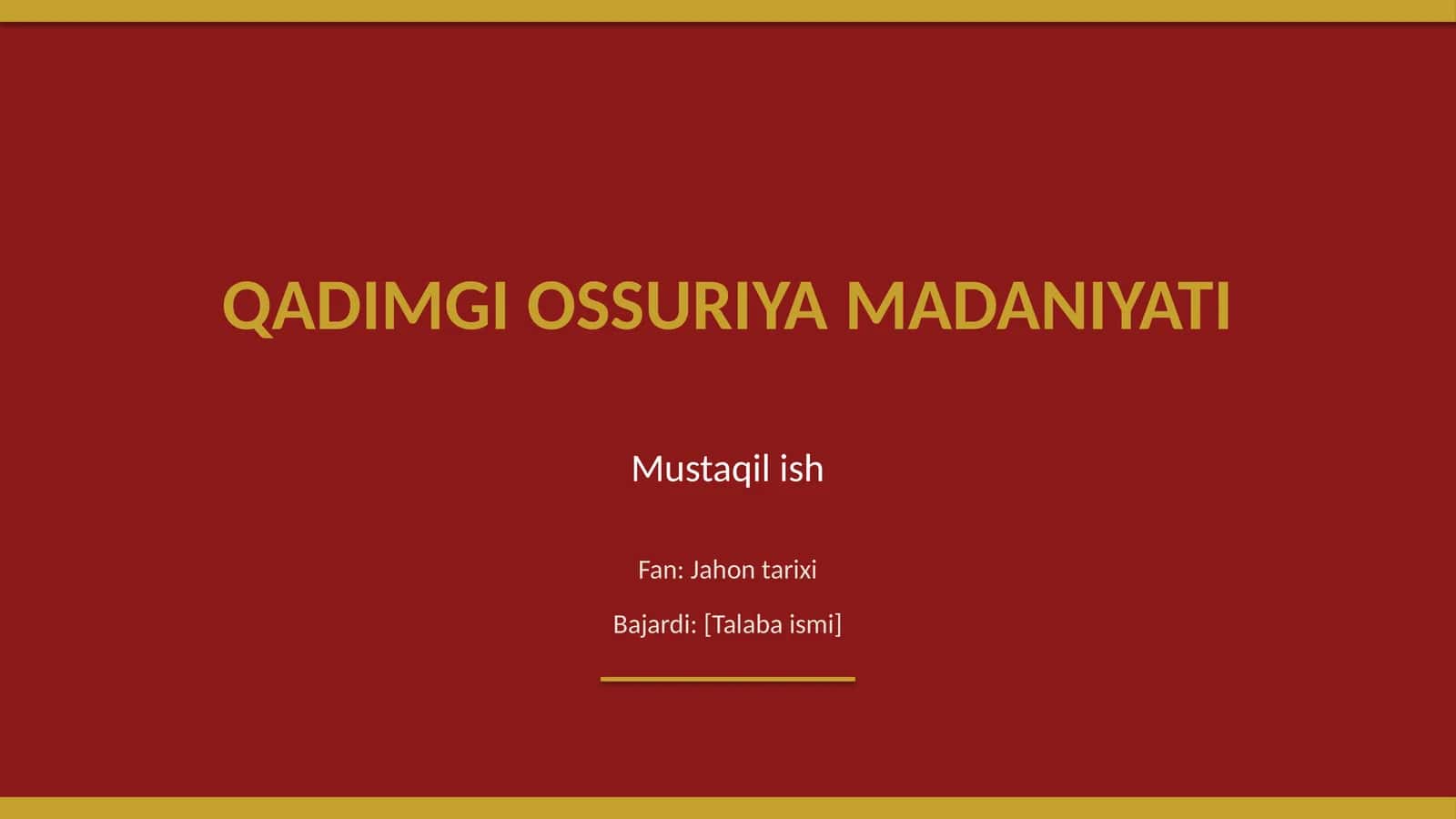 Qadimgi Ossuriya madaniyati 1