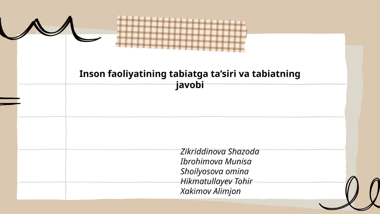 Inson faoliyatining tabiatga ta’siri va tabiatning javobi 1
