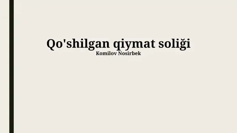 Qo'shilgan qiymat soliği 1