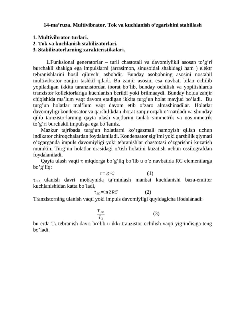 Multivibrator 1