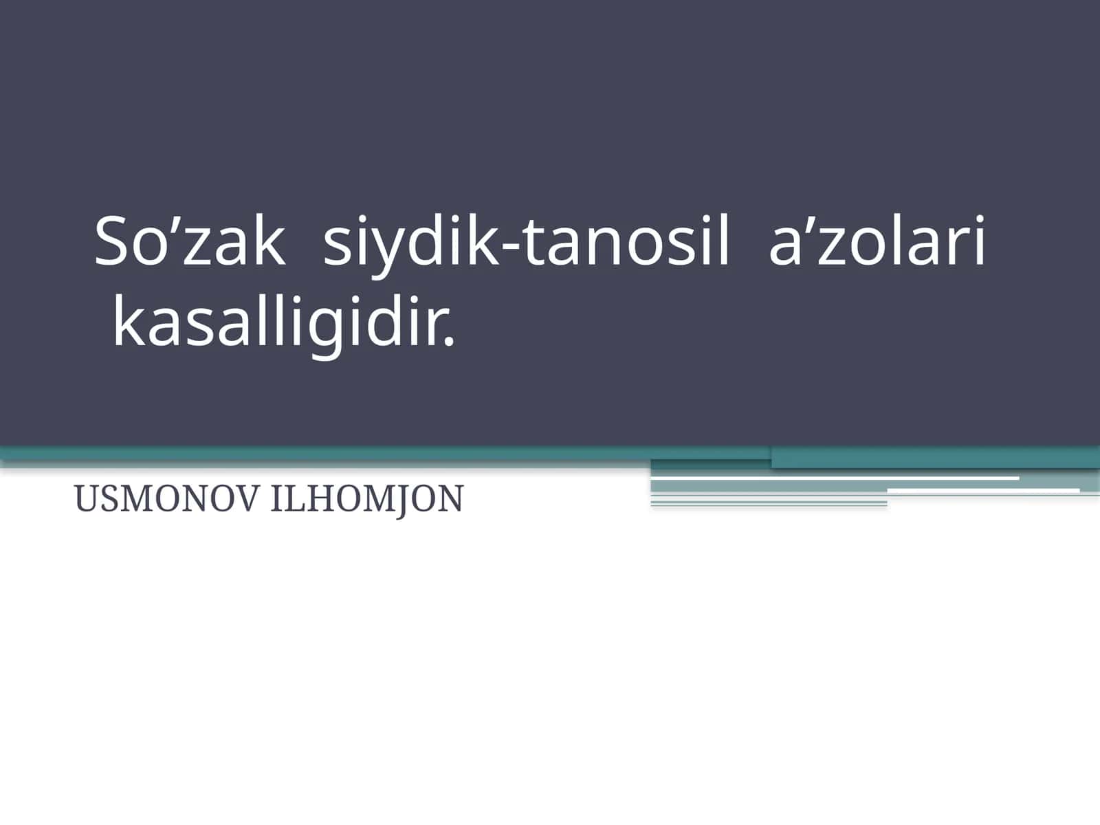 So'zak kasalligi 1