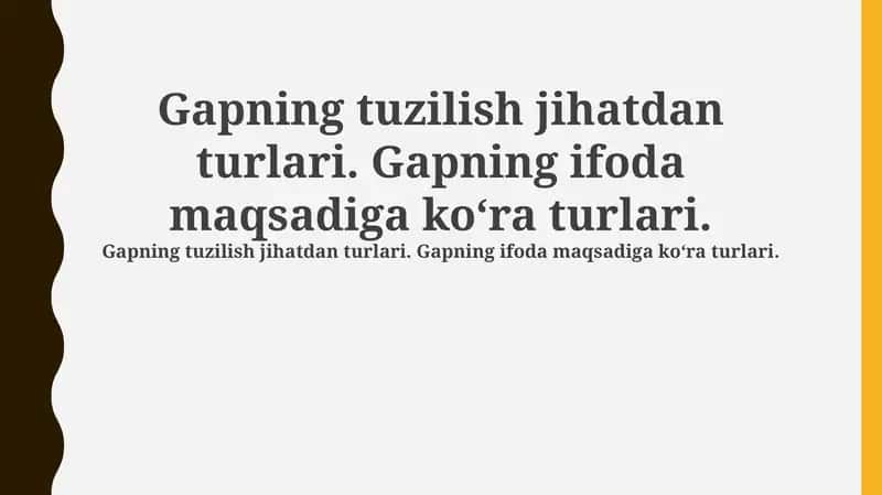 Sodda va qo'shimcha gaplar 1