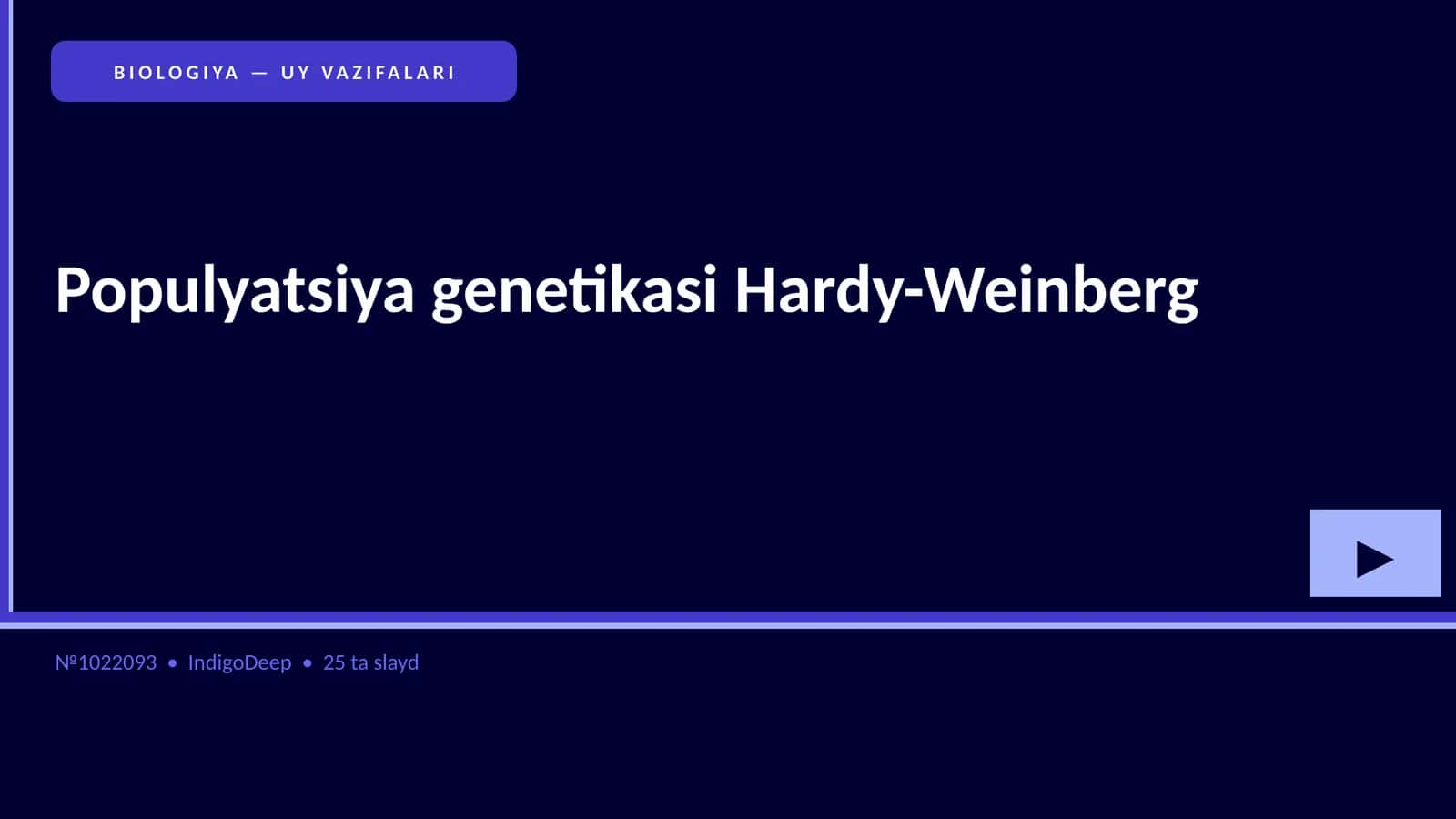 BIOLOGIYA — UY VAZIFALARI 1