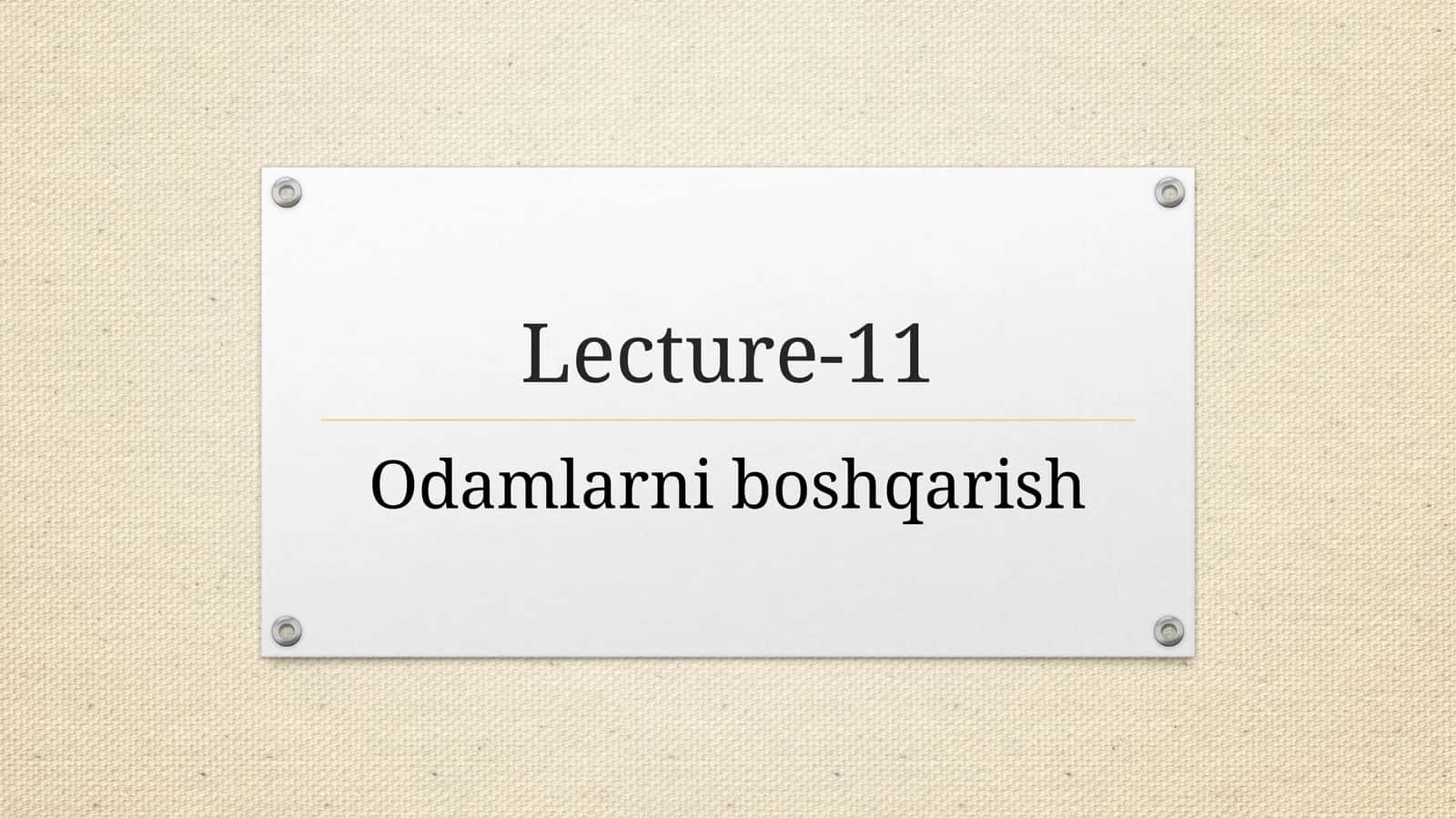 Odamlarni boshqarish 1