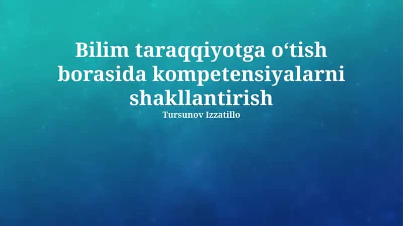 Jamoada ishlash va hamkorlik qilish 1