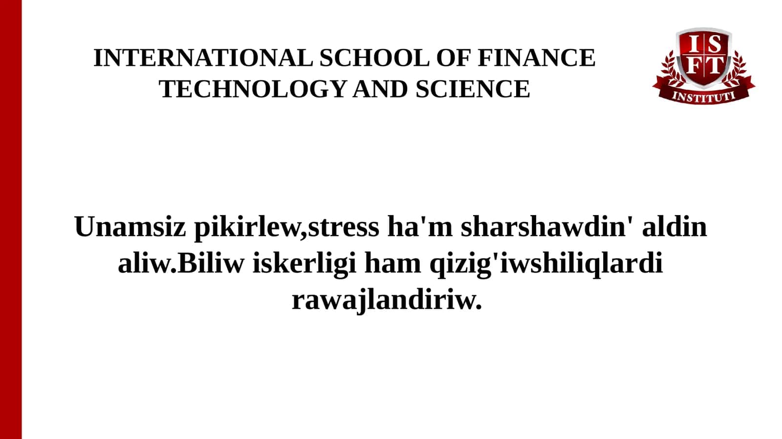Unamsiz pikirlew, stress ha'm sharshawdin' aldin aliw. 1